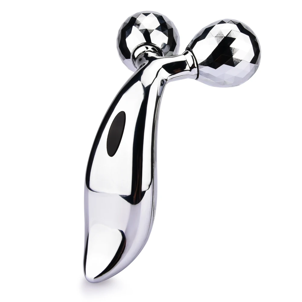 

3D Face Roller Massager 360 Rotate Silver Thin Face Full Body Shape Lifting Wrinkle Remover Slimming Facial Massage Tool