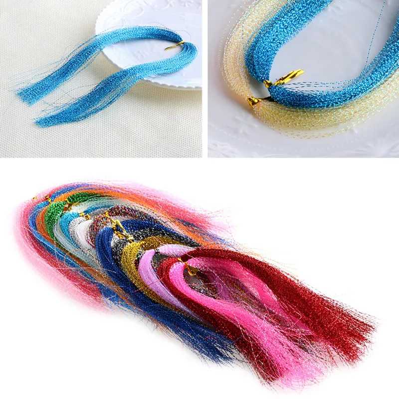 New 100Pcs/Pack 30cm Flash Fly Tying Material Krystal Fishing Lure Making Streamers Tool
