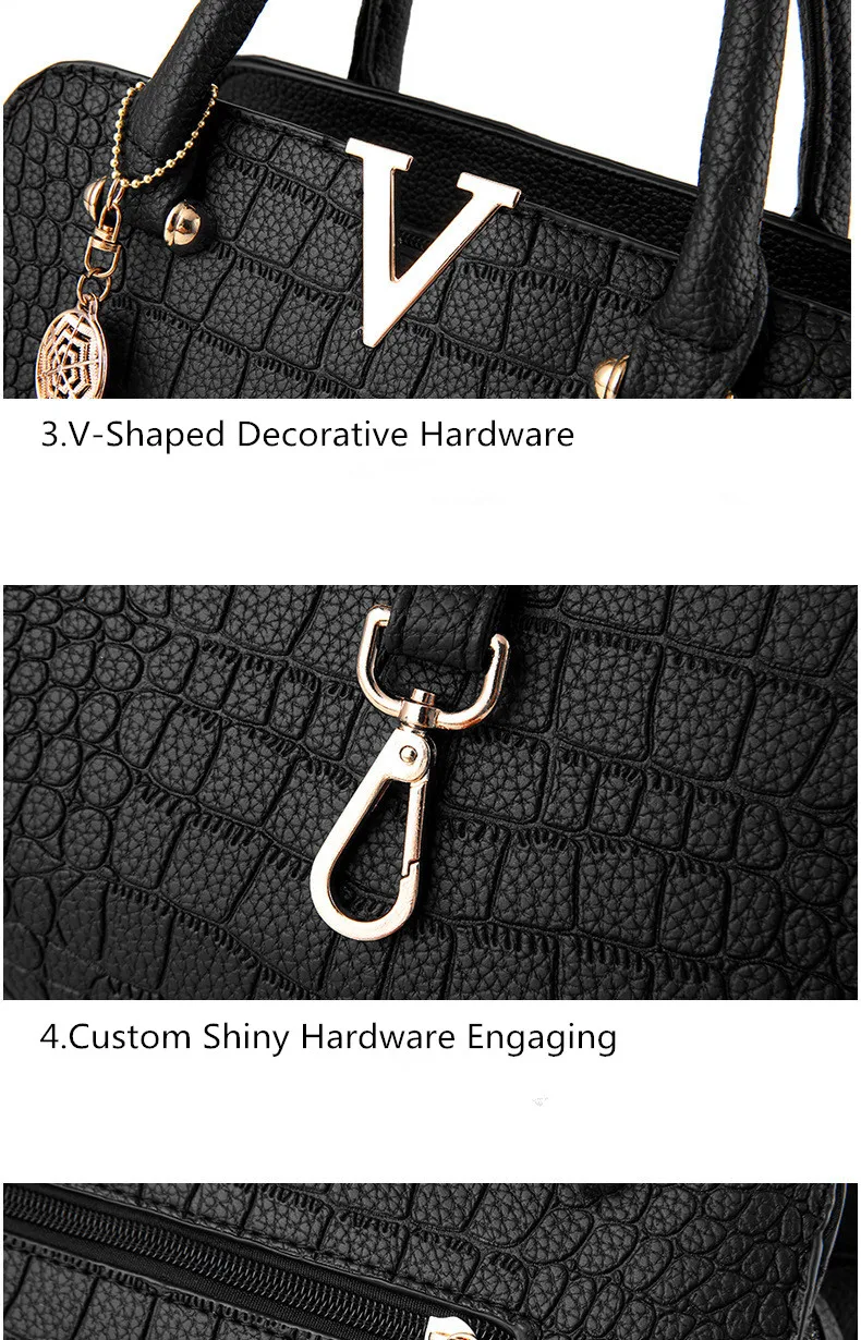 Крокодиловая кожа женская сумка сумки V Письмо подвеска с бахромой Роскошные Дизайнерские Аллигатор дамы кроссбоди сумки на плечо