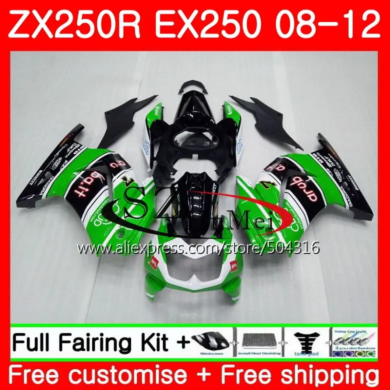 Body For KAWASAKI NINJA ZX-250R TOP green blk ZX 250R EX250 1SH22 EX 250 08 09 10 11 12 ZX250R 2008 2009 2010 2011 2012 Fairings Body For KAWASAKI NINJA ZX-250R TOP green blk ZX 250R EX250 1SH22 EX 250 08 09 10 11 12 ZX250R 2008 2009 2010 2011 2012 Fairings