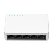 Мини сетевой коммутатор 5 Порты и разъёмы 10/100 Мбит/с Fast Ethernet сетевой настольный коммутатор концентратор LAN/полный или наполовину дуплекс обмен, EU/US/UK штекер
