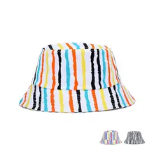 Цветная полосатая женская панама для лета Выходная Шляпа Кепка