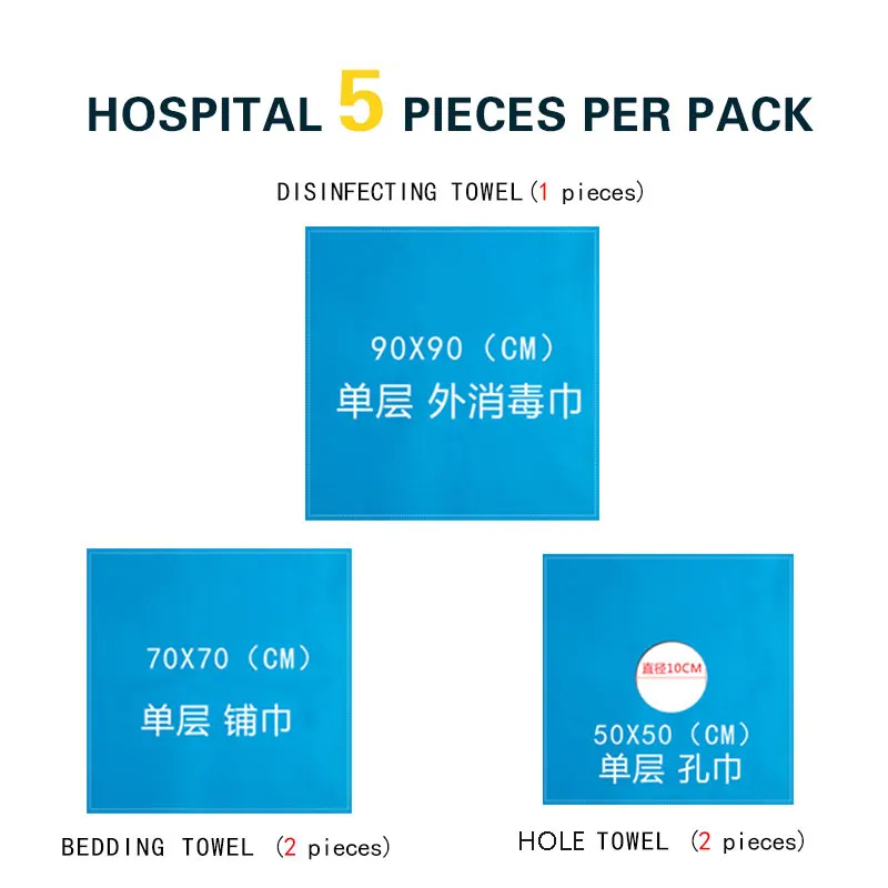 Медицинская хирургическая отверстие Полотенца стерилизации мешок ткани хлопок стоматологии Пластик хирургии Красота салон Уход за кожей лица полотенце, постельное белье - Цвет: Package 4