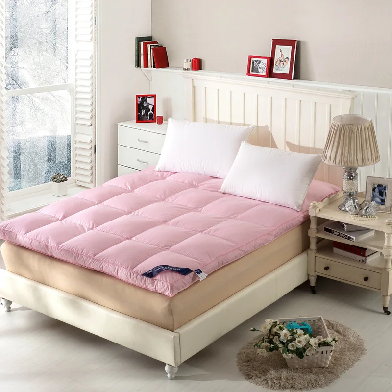 Зимний матрас 10 см, плотные покрывала для кровати, серое покрывало, теплый коврик для кровати, матрас, эластичная натяжная простыня из полиэфирного волокна, подушка для кровати - Цвет: pink bed cushion