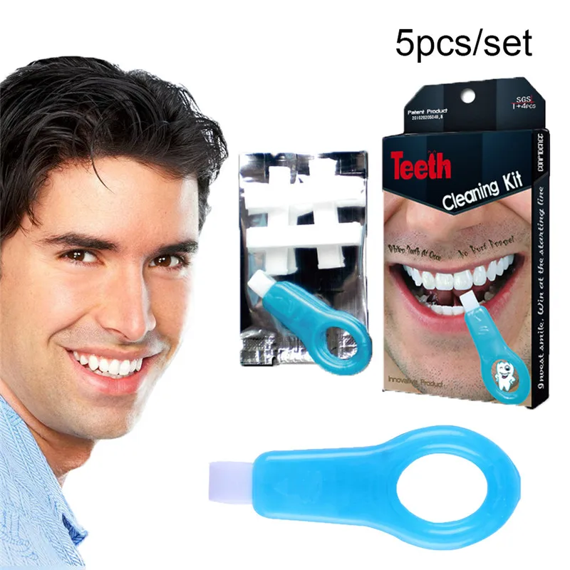 5pcs Teeth Whitening Kit Oral Deep Clean Teeth Care Tooth Cleaning Whitener Brush Tooth Stain