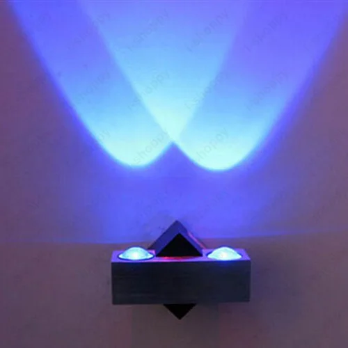Затемнения/не прожектор 2 Вт Светодиодный настенный Бра Лампа светильник ночник диско кофе магазин отель серебро + черный корпус