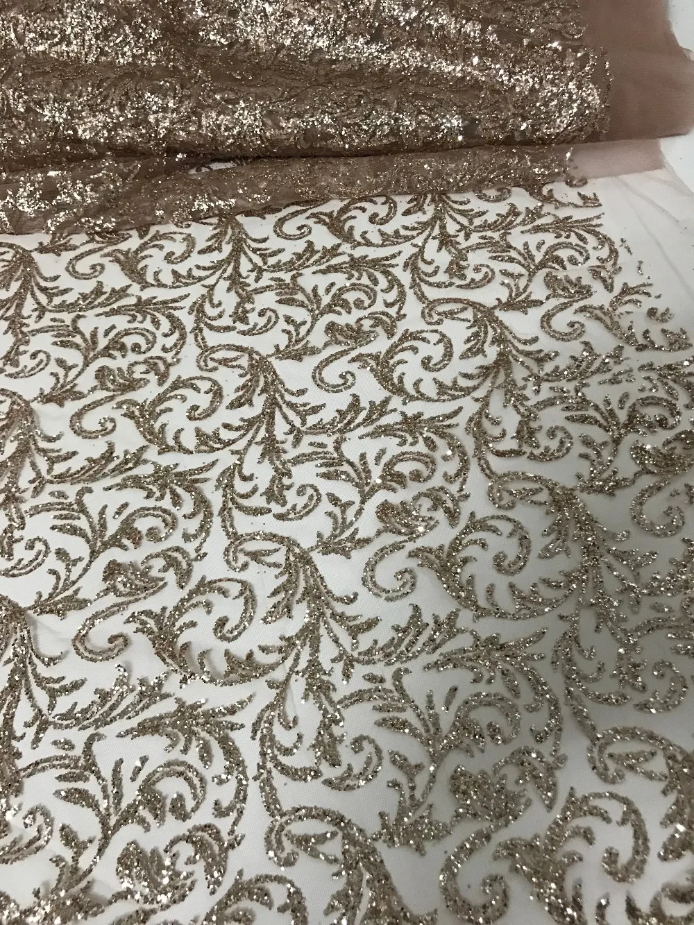 5 yards special glued glitter lace fabric top sale glitter mesh