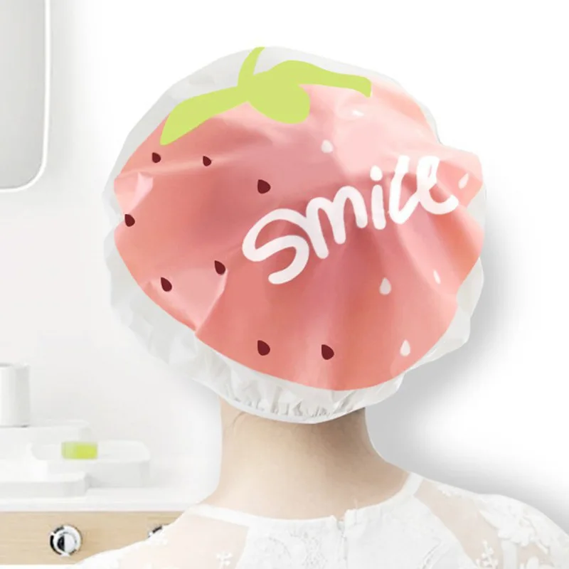 

Shampoo cap anti-smoke cap is a lovely fruit cartoon shower cap shower cap