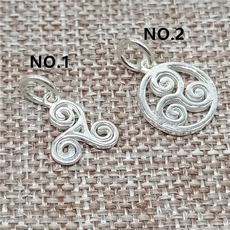 925 пробы серебряные блестящие подвески Triskelion для браслета ожерелья|Шармы| |