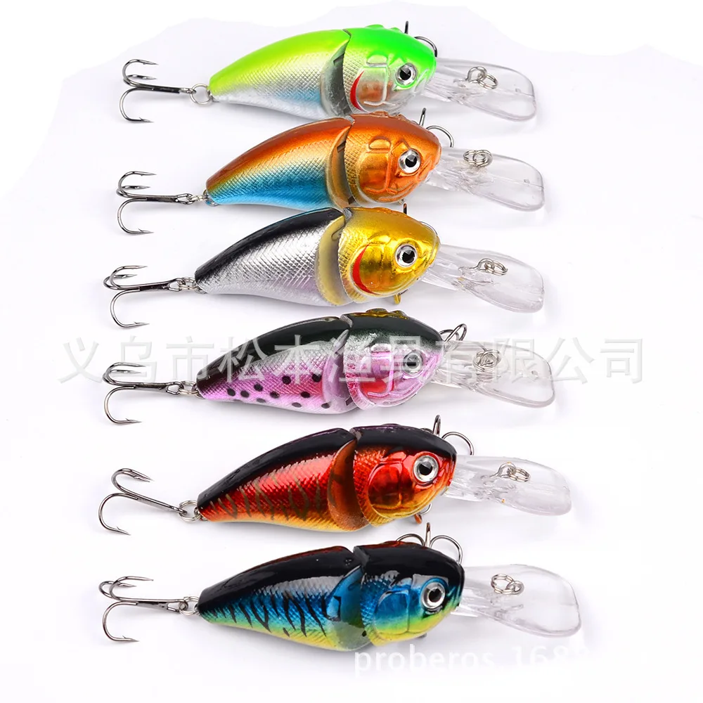 

6pcs Mini 2 jointed Crankbait Hard Bait 14g/85mm Swimbait Floating Wobbler Fishing Lure Isca Artificial Sea Fishing Segment Bait
