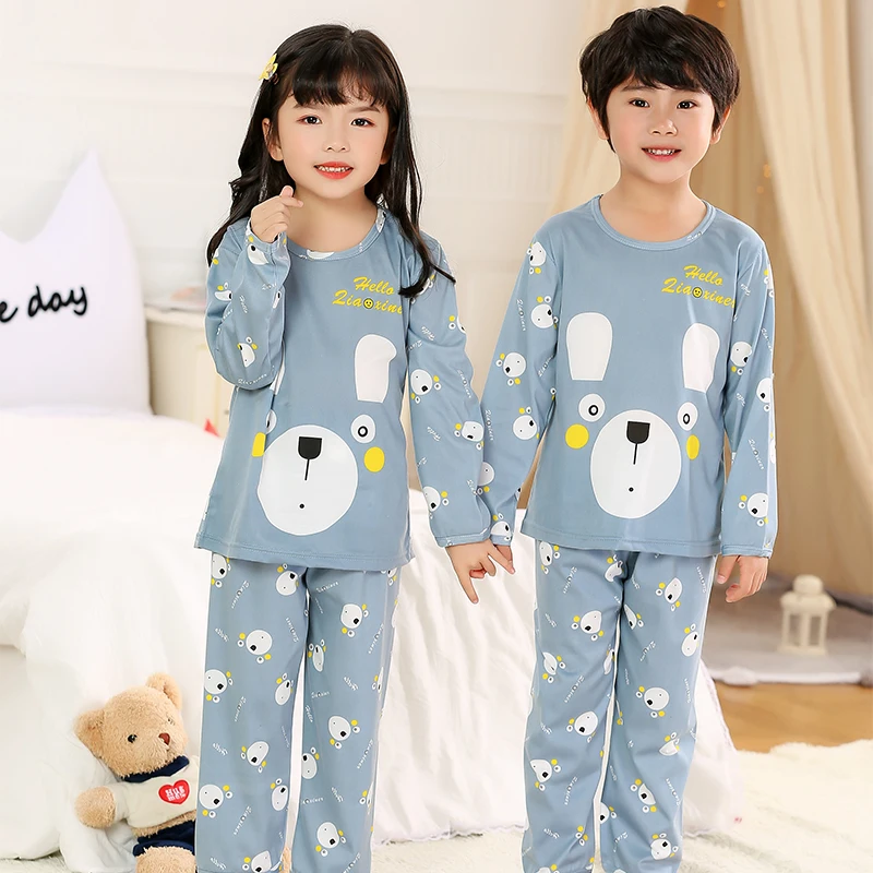 

Cartoon Children Long Sleeve Pajamas Boy Girl Spring Summer Sleepwear Baby Nightwear Suit Child Clothes Kids Lovely Pyjamas Set