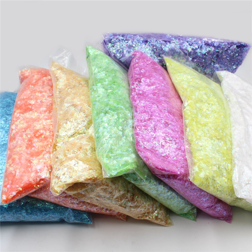 Günstige 500g Candy papier scherben magie farbigen Nagel Charme Glitter 3D Pailletten Spangles Maniküre Nägel Kunst Dekorationen Schmuck Zubehör