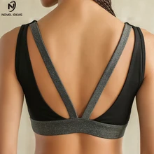 Одним плечевым ремнем Для женщин Спортивный Бюстгальтер Для Бега Спортзала фитнеса для бега, йоги рубашка больших физических нагрузок бюстгальтер для фитнеса