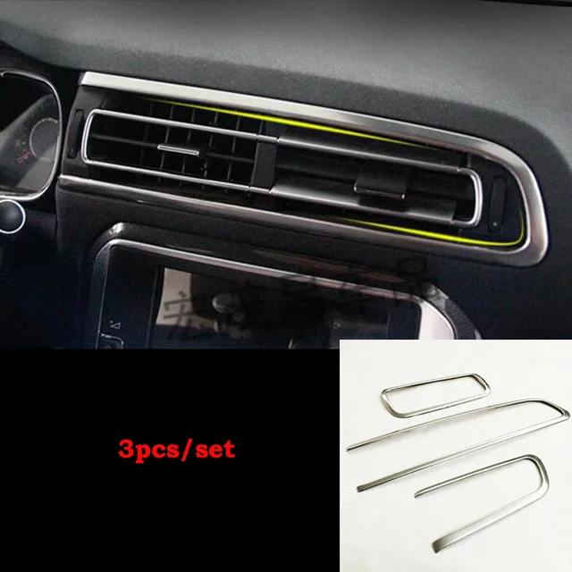

Stainless Steel For Citroen C4 2016 Air Conditioner Outlet Decorated Frame Cover Trim car styling Accessories 3pcs