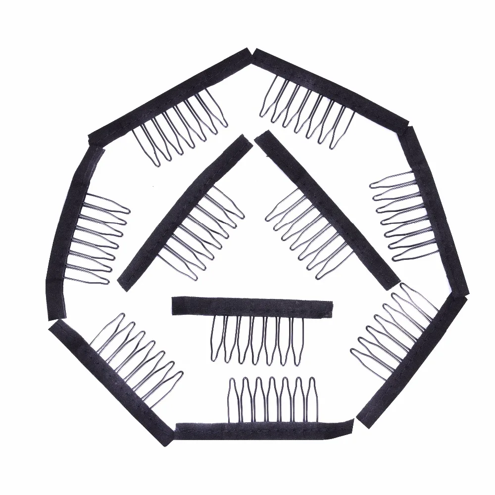 5 цветов, заколки для париков, стальной зуб, полиэстер, прочная ткань, гребни для париков, Аксессуары для париков, инструменты, 10 шт./лот