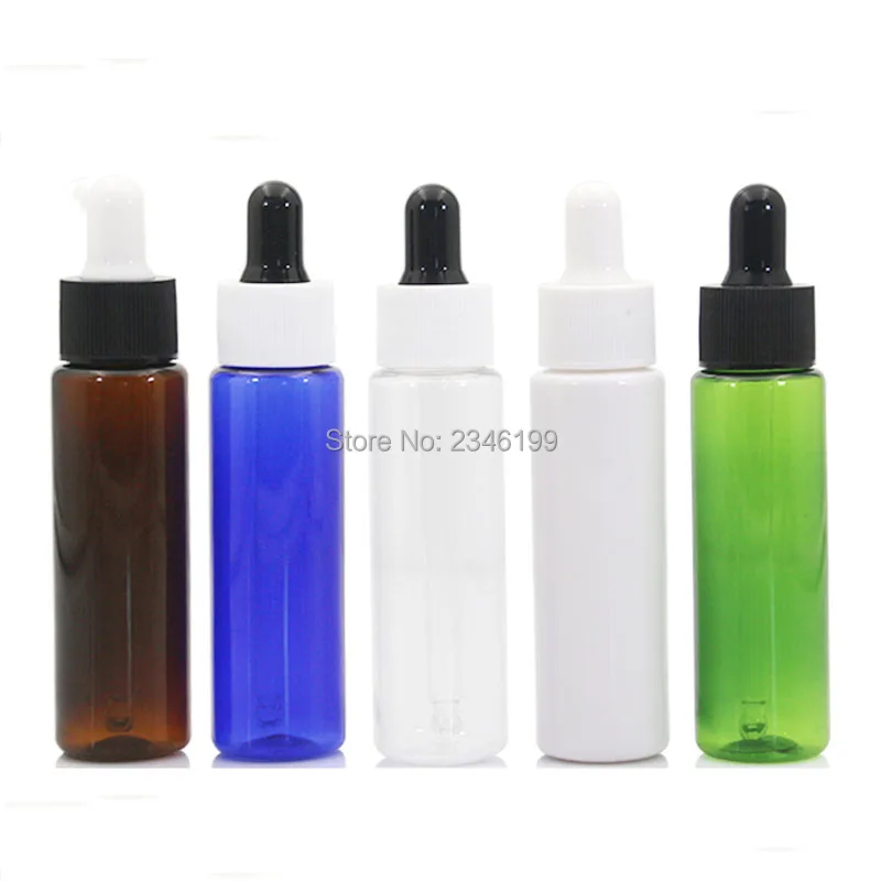 30ml Plastic Bottle Empty Dropper Bottle Essence Essential Oil Container Cosmetic Container Black Dropper White Bottle (4)