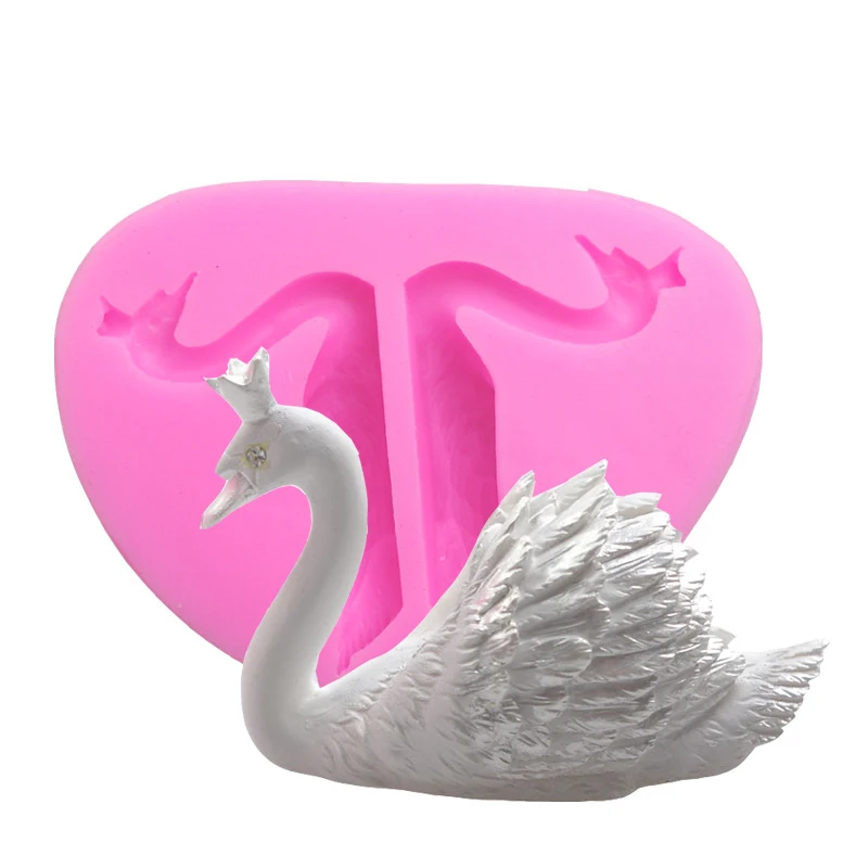 

Hot Silicone Fondant Mold 3D Swan Shape decorating tools Chocolate Baking Moulds Pegasus soap Cake Mold