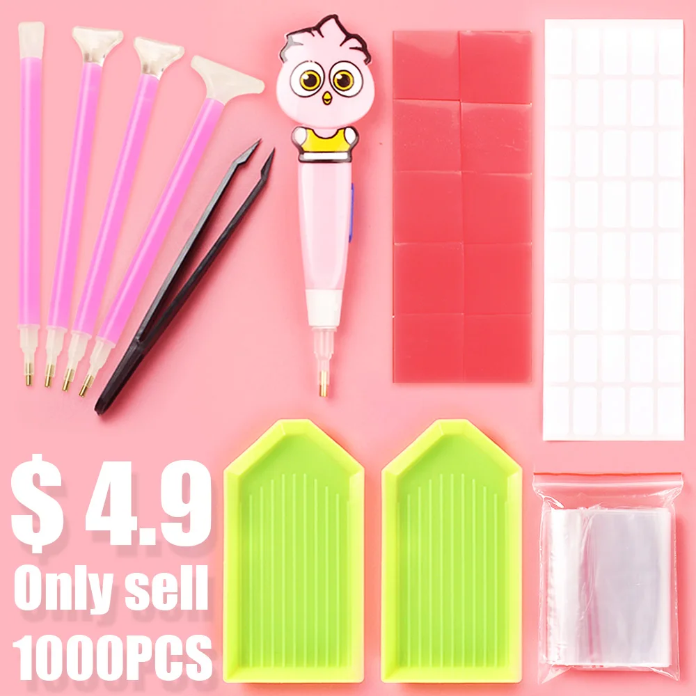 

Diamond Painting Tools Cross Stitch Kits DIY Embroidery Pen Tweezers, plate Glue, Storage Box, Diamond Painting Accessories Set