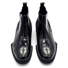 Вышивка полусапожки из коровьей кожи осень-зима мужские ботинки челси Лидер продаж