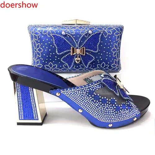 

doershow Italian Shoes with Matching Bags 2018 African silver Shoe and Bag Set Italian Design African Shoes and Bag Set PYY1-23