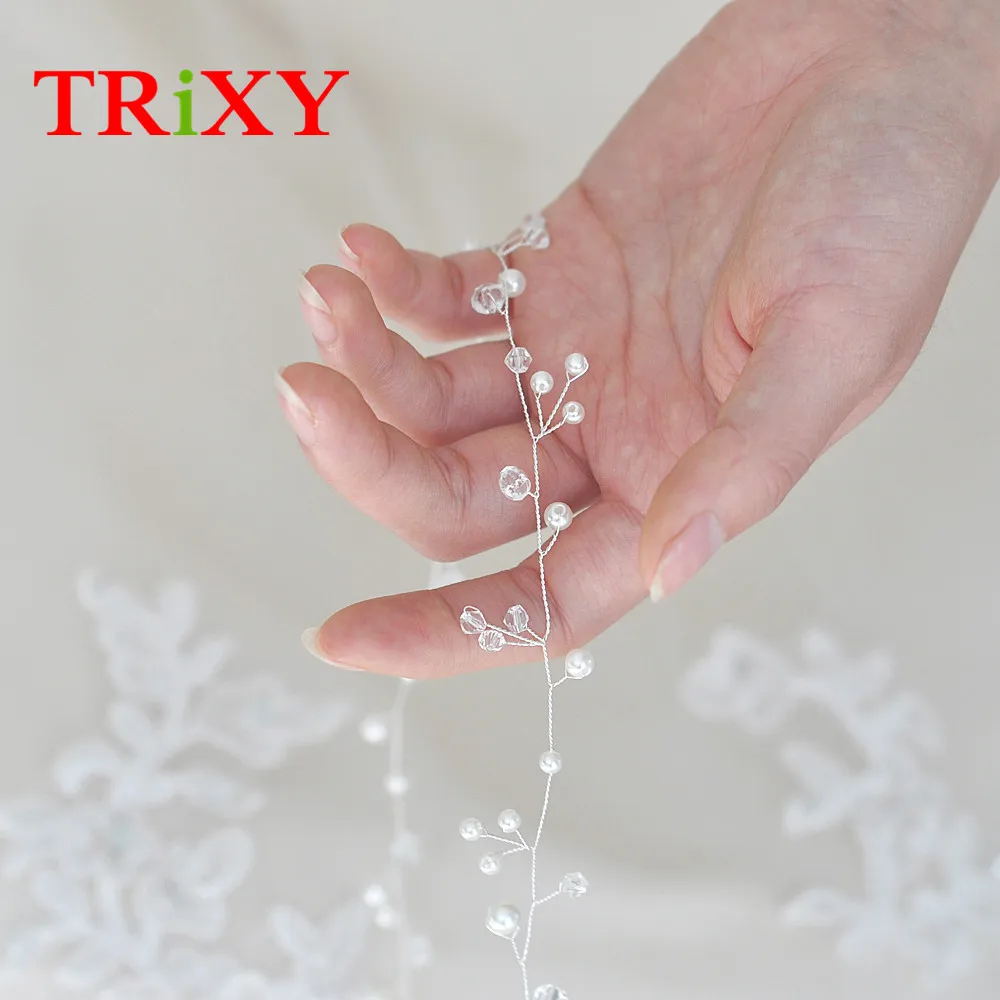TRiXY H98 Быстрая ручной работы жемчуг бисерные свадебные аксессуары для волос блестящие стразы свадебные аксессуары для свадьбы мечты