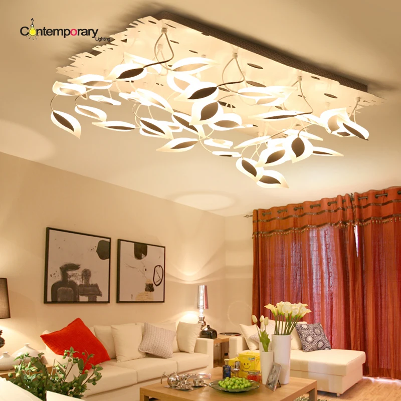 

Modern led leaf ceiling lights for acrylic bedroom living room flushmount lighting plafondlamp luminarias fixtures moderne lamps