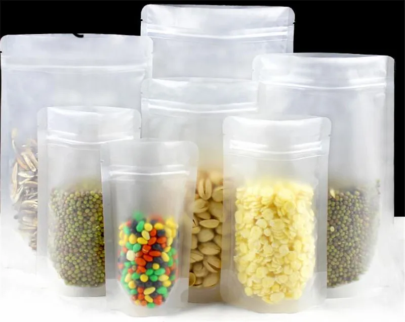 10 pcs Fosco Claro Plástico Zip Lock Saco de Embalagem Stand Up Pouch