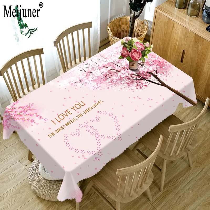 Meijuner День Святого Валентина романтическая 3D скатерть Пылезащитная прикроватная ткань для шкафа безвкусная Заказная OEM розовая скатерть