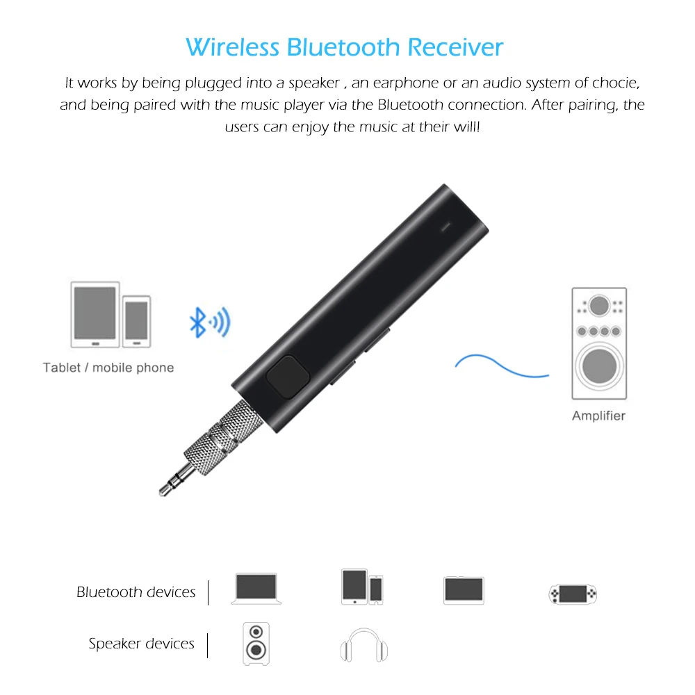 Мини Bluetooth Aux аудио приемник Bluetooth передатчик 3,5 мм разъем авто Bluetooth автомобильный комплект музыкальный адаптер Поддержка SD TF карты воспроизведения