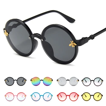 

Steampunk Bee Kids Sunglasses Boys Girls Round Sun Glasses 2019 Luxury Vintage Children Sunglasses Oculos Feminino Accessories