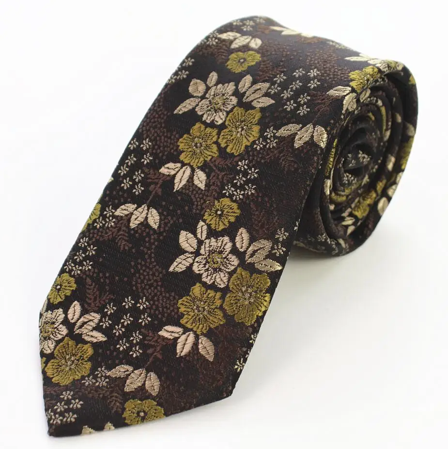 GUSLESON дизайн Цветочный мужской галстук шелковый качественный галстук 7 см тонкие узкие галстуки для Свадьба Бизнес Corbatas Hombre Gravatas - Цвет: 27
