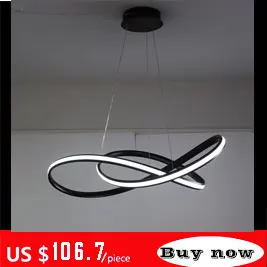 L120cm L90cm современный светодиодный светильник для столовой, кухни, гостиной, светодиодный подвесной светильник, черный/белый