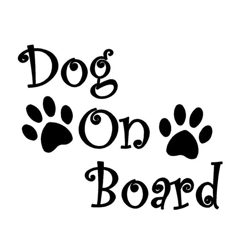 

20cm*16.2cm DOG ON BOARD And Paw Prints Beautiful Vinyl Decals Car-styling Car Sticker S6-3860