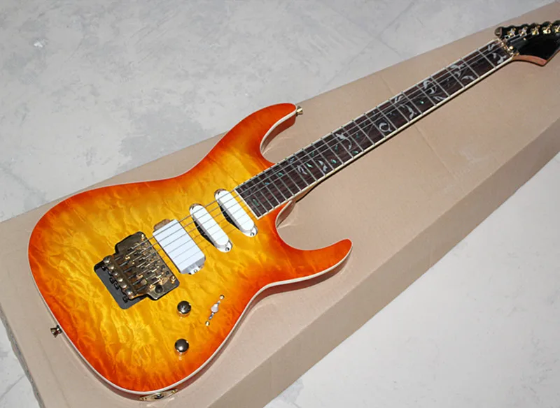 Orange 24 Frets Floyd Rose Electric Guitar with Rosewood Fingerboard
