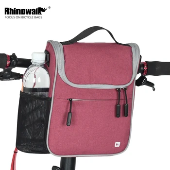 

Rhinowalk Multifunction Handlebar Bag 5L Large Capacity MTB Road Bike Front Tube Bag Cycling Shoulder Bag with Waterproof Cover