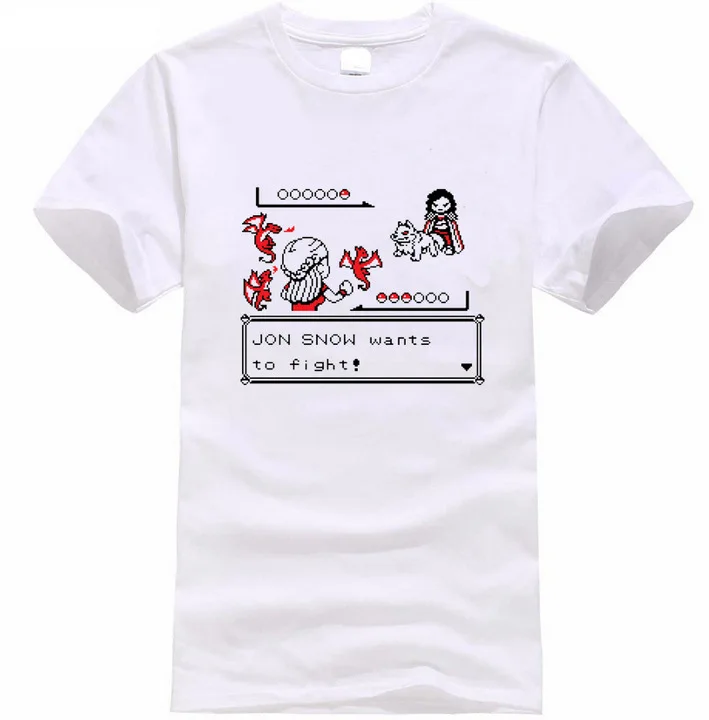 

Game Of Thrones Men T Shirts Funny Jon Snow Fight Night's King Pokemon Design Digital Printed 100% Cotton Quality Customized