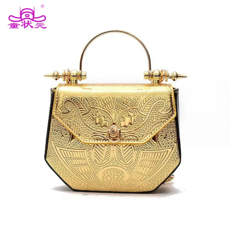 

2017 The New Women Handbag Metal Patchwork Shinning Shoulder Bag Ladies Print Day Clutch Wedding Party Evening Printing Handbag