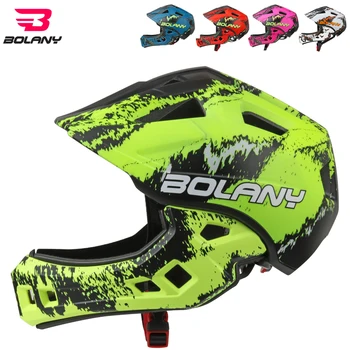

Bolany 2018 Children's Helmets Full Covered Balance Bike Motocross Downhill Racing Kid Safety Integrally-molded Helmet 48-56cm