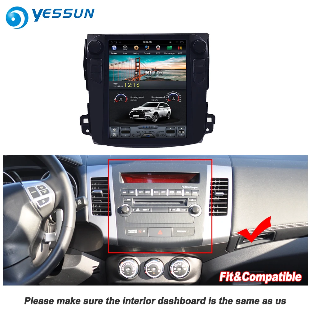 YESSUN 10,4 ''HD супер экран для Mitsubishi Outlander 2006~ 2012 автомобильный Радио Android Carplay gps Navi карты навигации без CD DVD