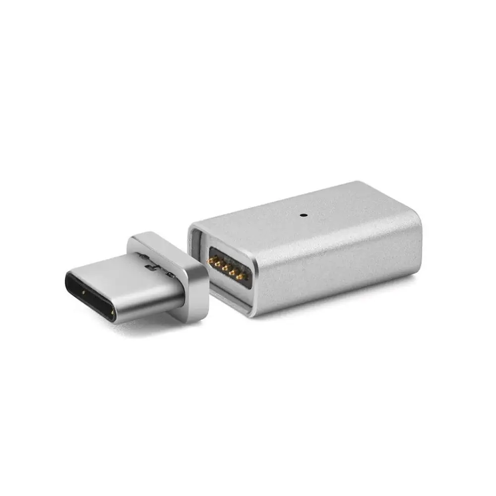 YIESOM type-C Магнитный адаптер Micro USB Женский Тип C Мужской зарядное устройство конвертер для SAMSUNG Note 9 OnePlus 6 6T huawei mate 20 - Цвет: Silver