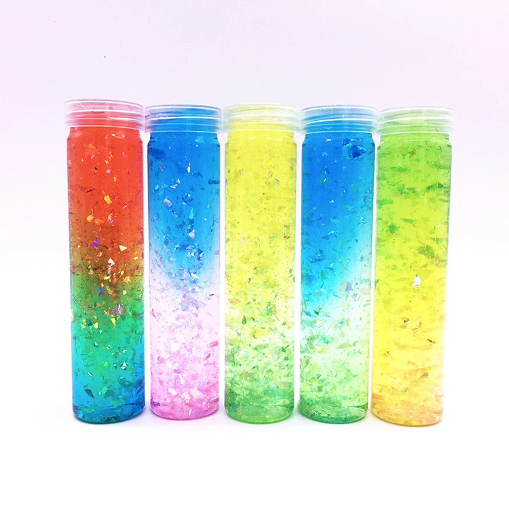 

1pcs Light Plasticine Rainbow Starry Sequins Colorful Pudding Crystal Mud Slime Pearl Polymer Clay 2019 Toys for Children