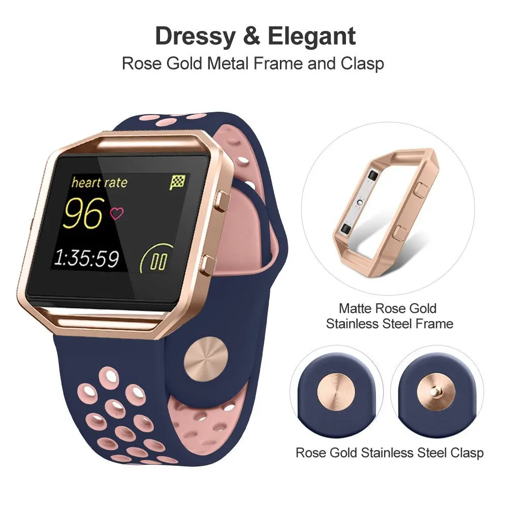 fitbit blaze pink and gold band