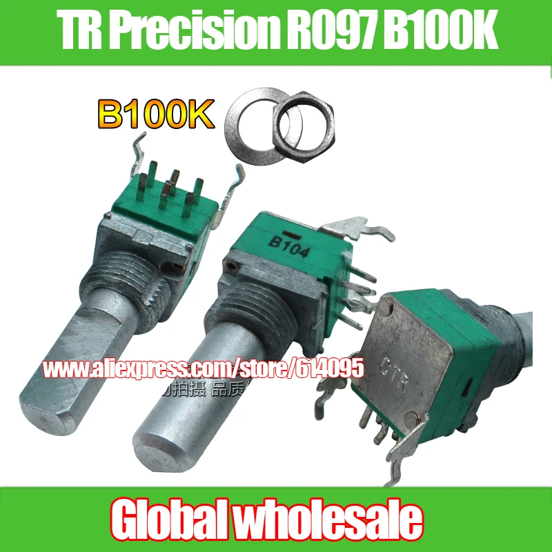 5pcs precision Taiwan R097 volume double potentiometer B50K / volume