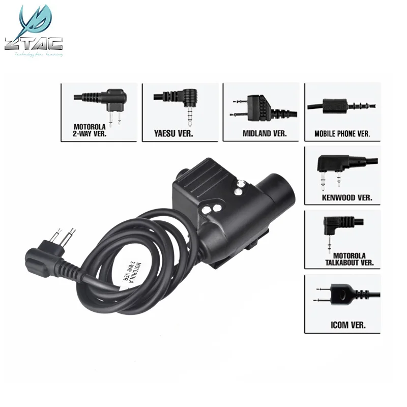 

Z-TAC Earphone Push-to-Talk Button PTT Walkie-talkie Accessories PTT U94 Tactical Military Standard PTT Z113