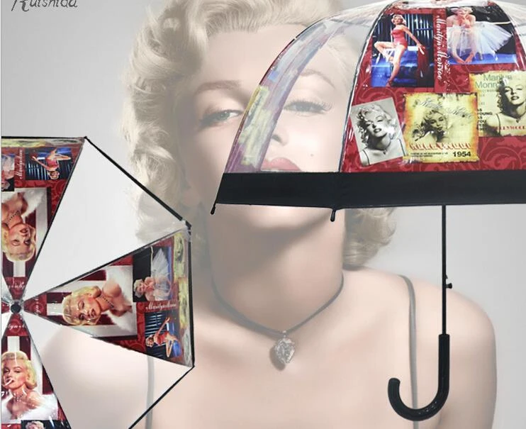 Paraguas transparente 6 colores Marilyn mujeres paraguas mango Apollo la princesa seta paraguas recto|umbrella auto|umbrella mountumbrella home - AliExpress