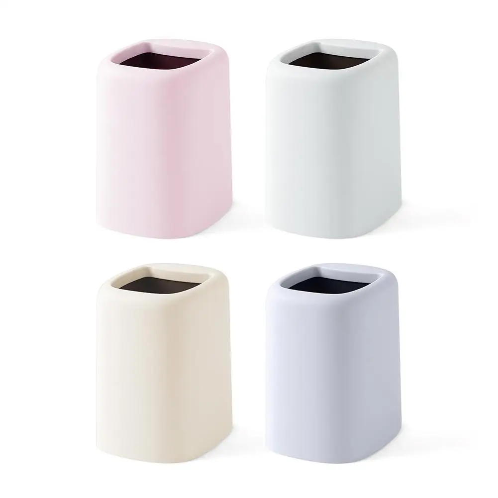 

North European Style Plastic Matte Trash Can Double-layer Trash Bin Office Living Room Bathroom Wastepaper Basket Without Lid