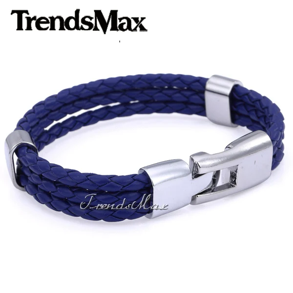 Trendsmax женский мужской кожаный браслет 2018 ювелирные изделия 3 нити веревочная