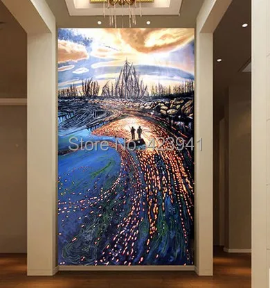 

Can customized large 3d mural art Contracted wall decor sitting room porch corridor background wallpaper abstract oil paintings