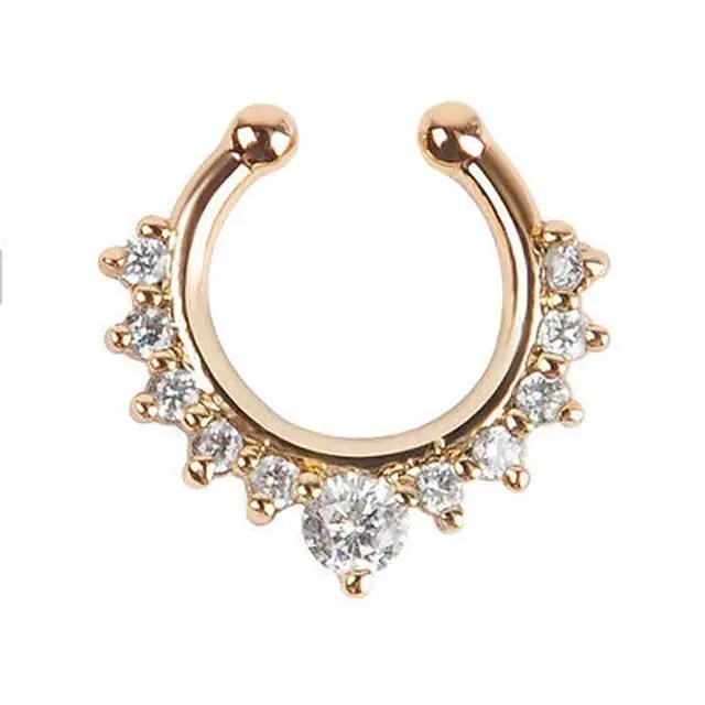 Фото женские кольца для носа кристалл поддельные перегородка пирсинг цена