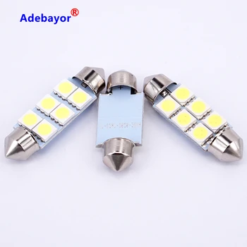 

wolesale 10X 41mm 5050 6 SMD LED Car Dome Festoon Interior Light Bulb Auto Car Festoon LED Roof Light Xenon white 12V work lamp